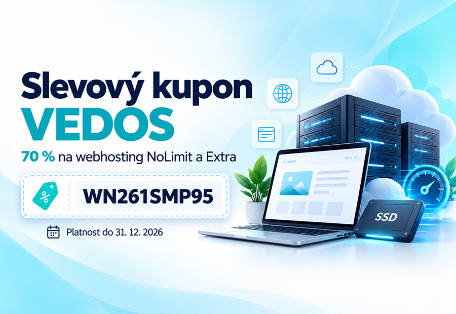 Slevový kód na hosting Vedos